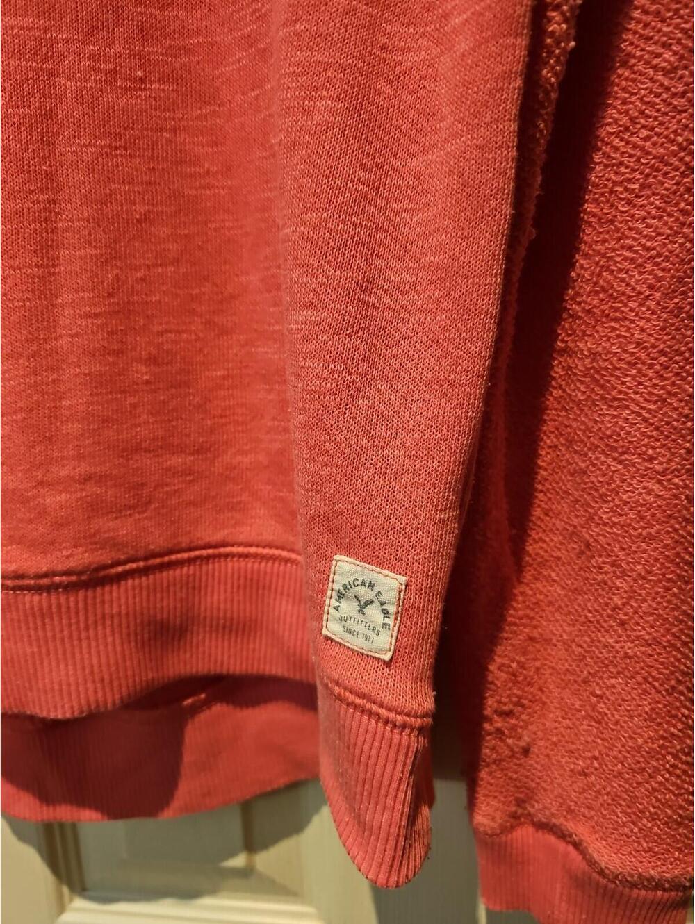 American Eagle Tie Cowl Neck Long Sleeves Coral Knit Top Size Medium. Textured - Picture 2 of 6